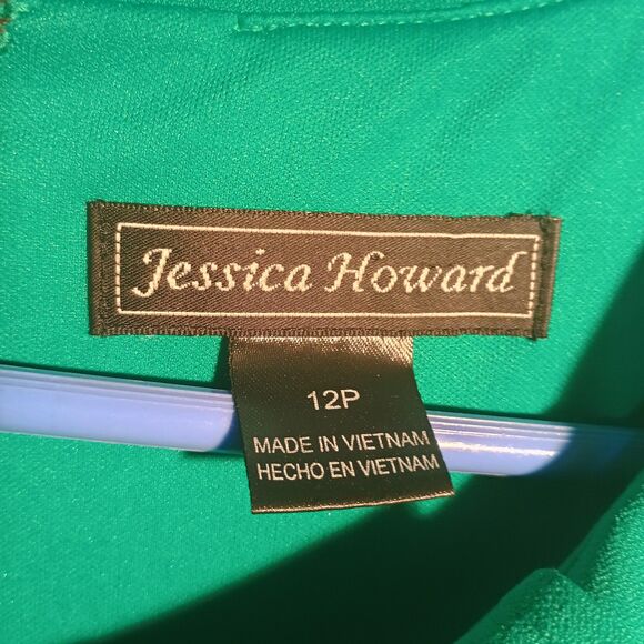 Jessica Howard Green Sheath Dress Women’s Size: 12 P Cap Sleeve Cocktail - Picture 3 of 4